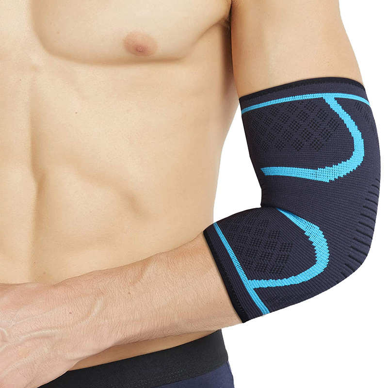 Maisiwei sports knitted compression elbow pads men's and women's basketball fitness non-slip breathable sweat-wicking curved elbow pads