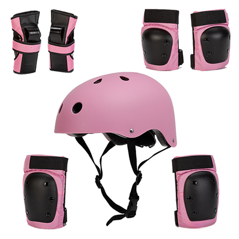 Adult Children Helmet Four Seasons Universal Removable Protectors Set Roller Skating Riding Full Set of Protectors Seven-piece Set