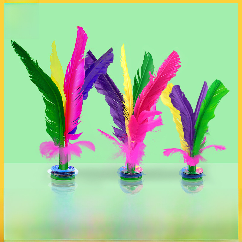 Goose Feather shuttlecock for primary and secondary school students colorful big flower shuttlecock children's feather colorful chicken feather beef tendon bottom shuttlecock competition