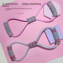 Grey 8-word Tensioner Back Training Stretch Rope Home Open Shoulder and Neck Stretch Belt Yoga Fitness Equipment Exercise