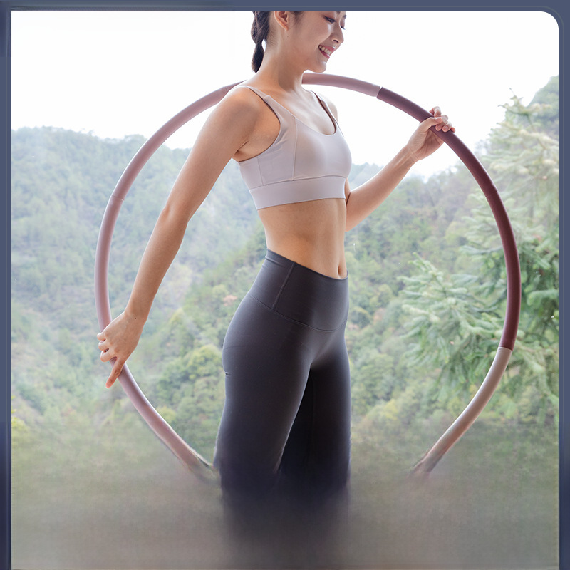 Detachable 8-section hula hoop belly contracting waist slimming ring stainless steel tube high elastic foam home fitness hula hoop