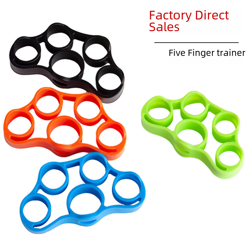 Finger trainer silicone five-finger tension device wrist strength finger separator grip strength training exerciser home fitness equipment