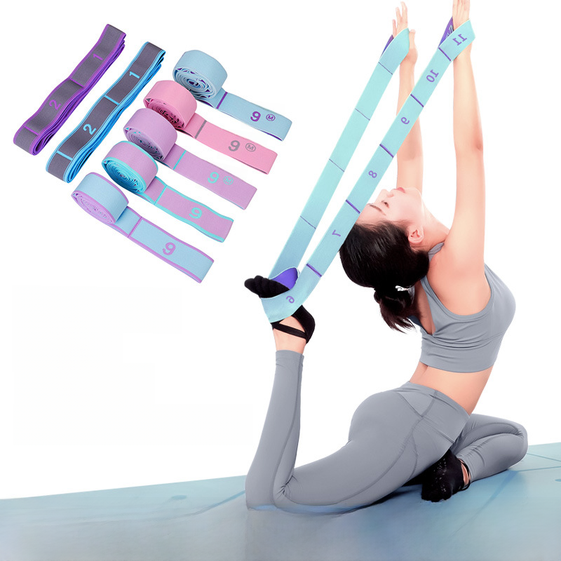Yoga Stretch Belt Fitness Pull Belt Resistance Belt Adult Children Nine-frame Dance Stretch Belt Digital Stretch Belt