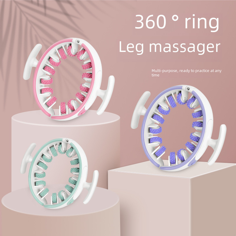 Multifunctional muscle relaxation leg slimming device hand-held roller ring leg massager yoga fitness artifact leg clamping device