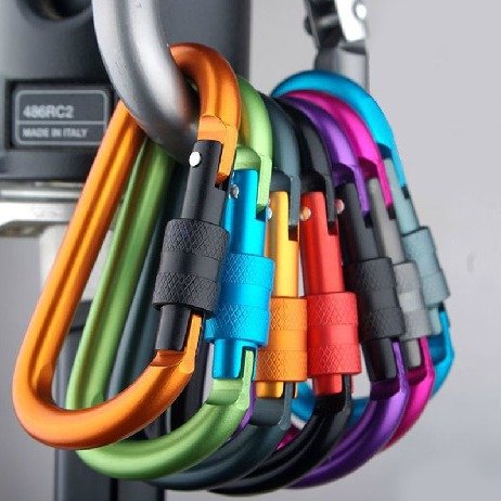 Outdoor Mountaineering Buckle Hook Quick Hanging D-shaped Lock Aluminum Alloy Special Hard and Strong Nut Keychain Backpack Water Bottle Buckle