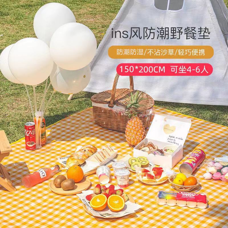 Picnic Mat Damp-proof Cloth Outdoor Camping Portable Waterproof Thickened Picnic Beach Outing Mat Lawn Spring Outing Mat