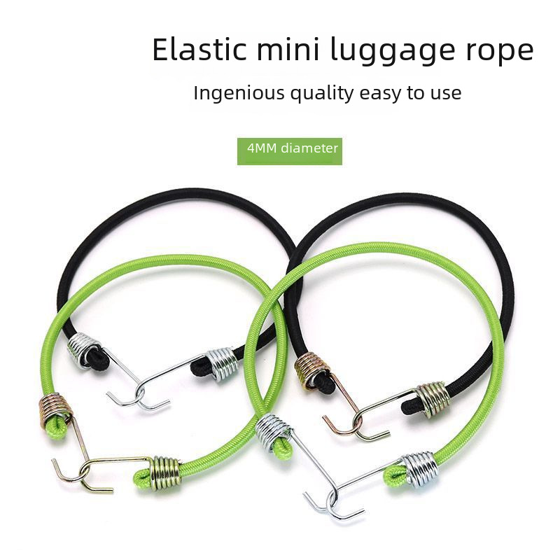 4mm latex outdoor elastic rope luggage rope binding elastic strap fixed elastic rope socket fixed small hook