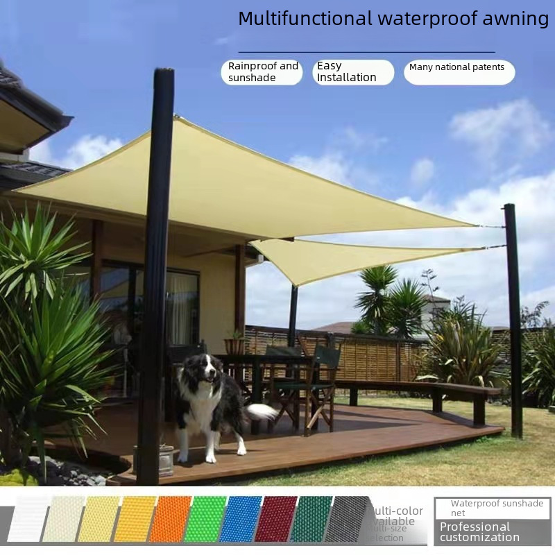 Sunshade Sail Spot Thickened Polyester Oxford Cloth Courtyard Waterproof UV-proof Awning Pool Sunshade Canopy