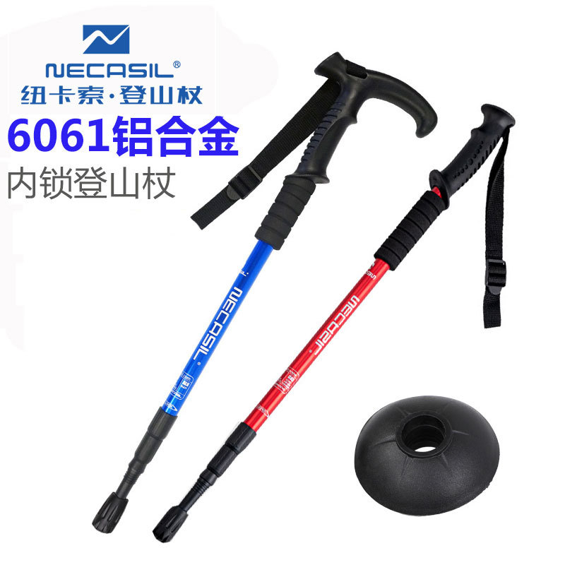 castle NCS-10 Three Straight Handle Curved Handle Outdoor Travel Hiking Stick Old Man's Crutch Travel Mountain Climbing Crutch