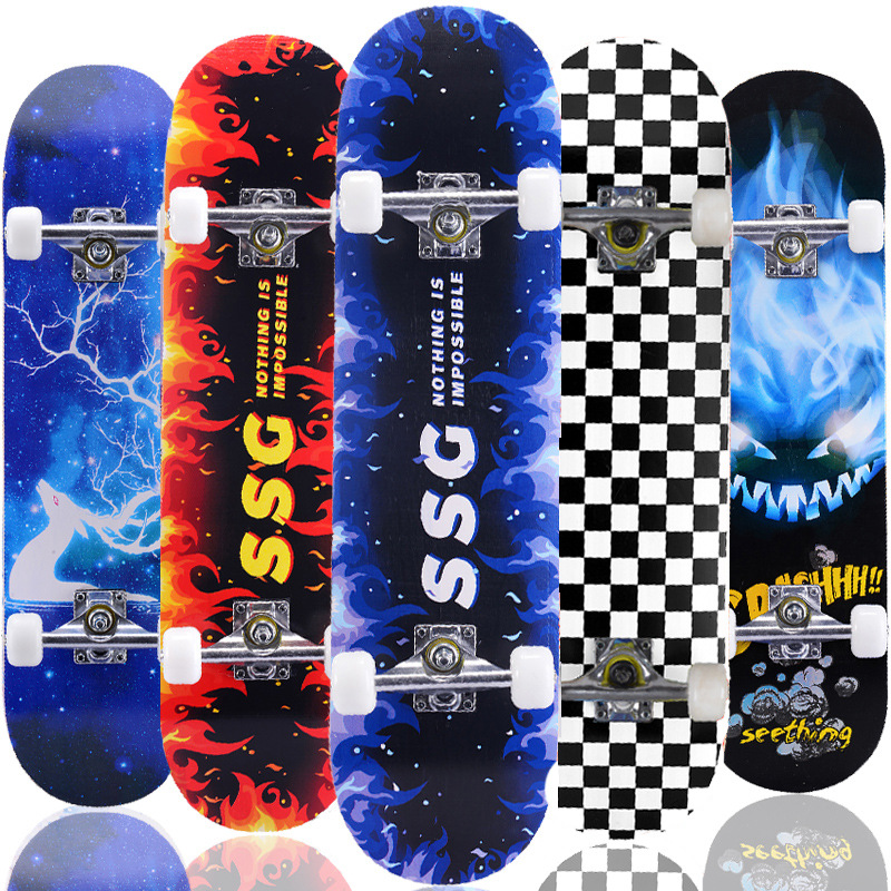 31 inch skateboard professional adult Street Maple four-wheel beginner children double rocker concave skateboard