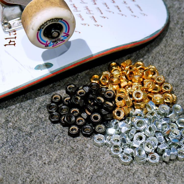 skateboard side nut inch hexagon socket m8 lock wheel bridge end hardware nut bracket screw nylon cap