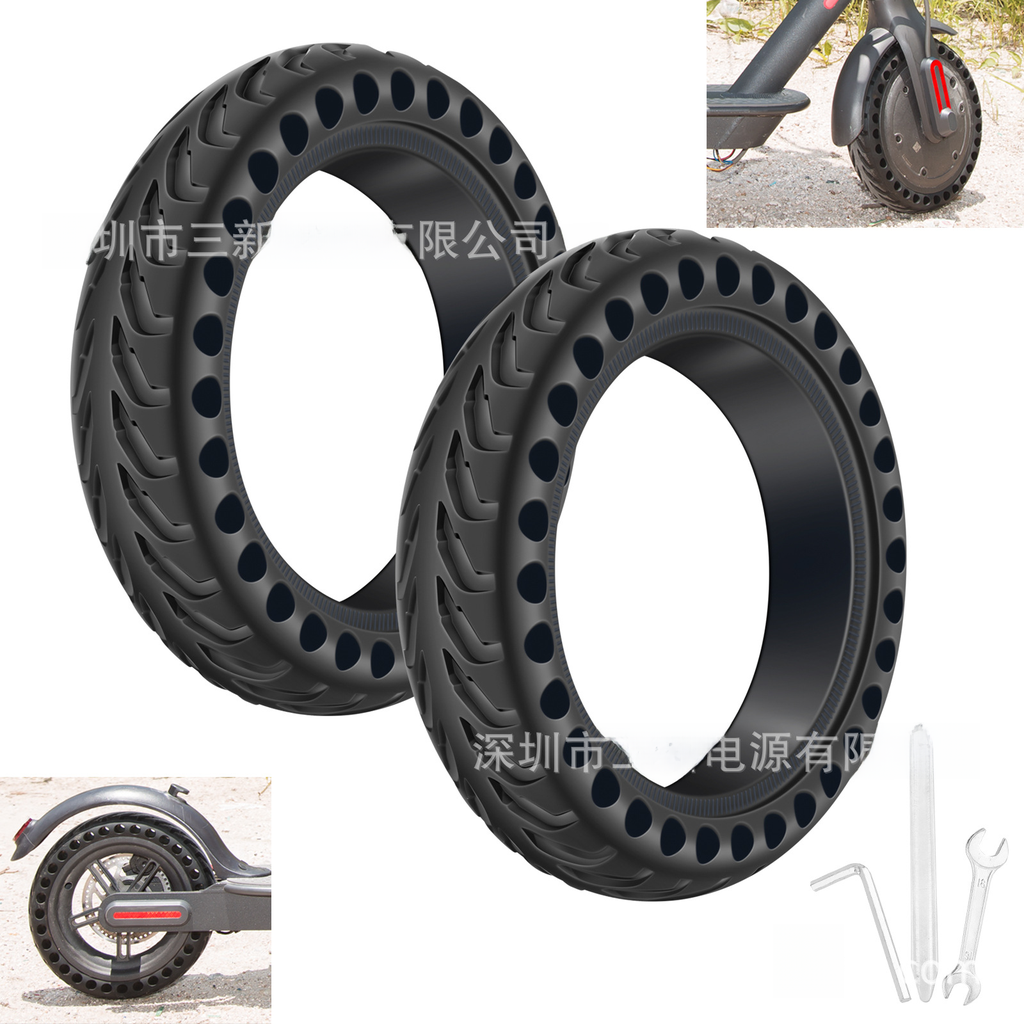 Universal Xiaomi M365 electric scooter accessories 8.5 inch inflatable shock absorption honeycomb solid tire run-flat tire