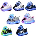 儿童充电暴走鞋自动带灯单双轮溜冰鞋LED发光鞋厂家直销一件代发