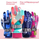 Winter Children's Warm Thickened Velvet Cute Student Ski Gloves Windproof Waterproof Outdoor Snow Play Cold-proof Gloves