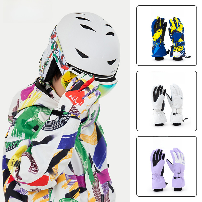 oddivski children's ski gloves girls boys waterproof windproof warm velvet baby snow gloves winter