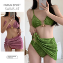 ins Style Bikini Three-piece Dress Summer Holiday Style Sexy Split Swimsuit Beach Women's Clothing