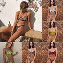 Ladies Split Swimsuit Sexy Leopard Print Bikini Gather bikini981