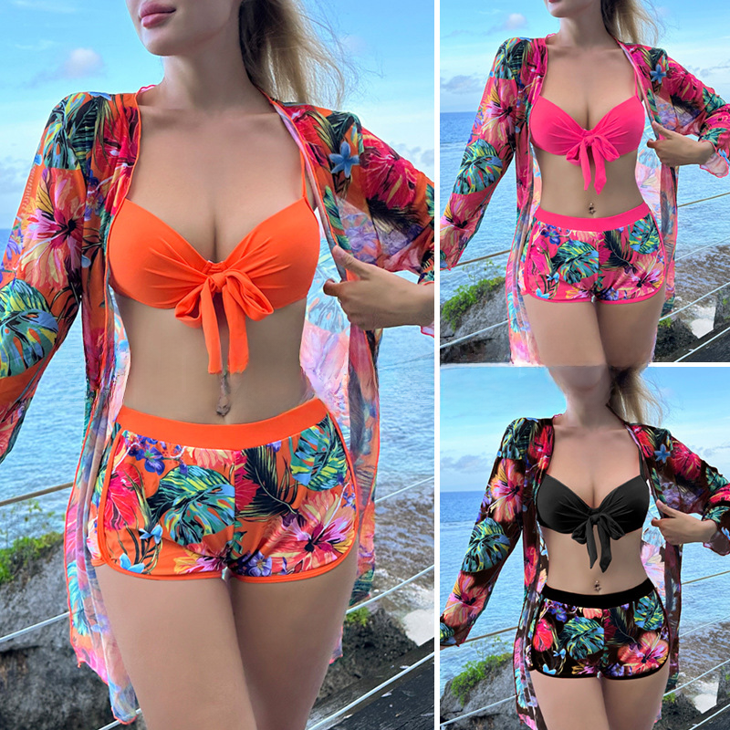 sexy three-piece bikini swimsuit female bikini factory