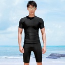 Swimsuit Men's Professional Anti-embarrassment Large Size Five-point Pants Swimming Equipment Comfortable Full Body Hot Spring Swimsuit Men's Suit