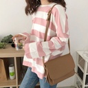 ins Internet Celebrity Same Style Loose Base Shirt Women's Spring and Autumn Outfit Korean Style Striped All-Match Long-Sleeved T-Shirt Fashionable Top