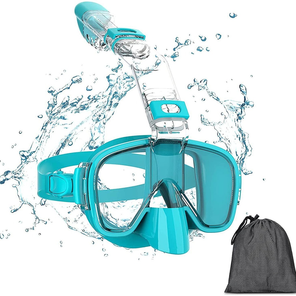 潜水面罩一体成型呼吸管防水防雾潜水镜液体硅胶浮潜游泳眼镜批发