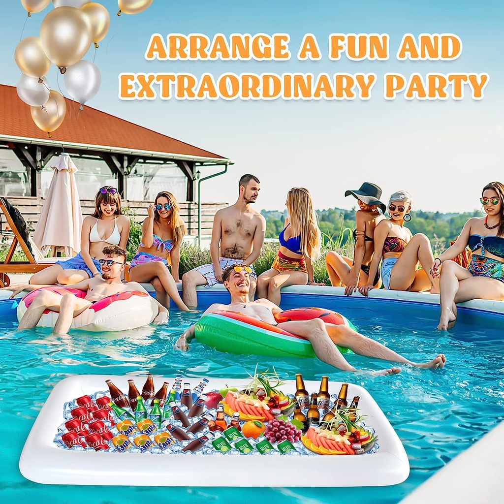 Hot Ice Tray Summer Outdoor Pool Ice Bed Water Party Coke Beer Tray PVC Inflatable Ice Tray