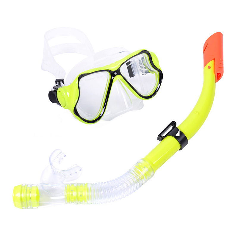 新款成人男女大视野面罩儿童潜水镜套装半干式呼吸管浮潜装备眼镜