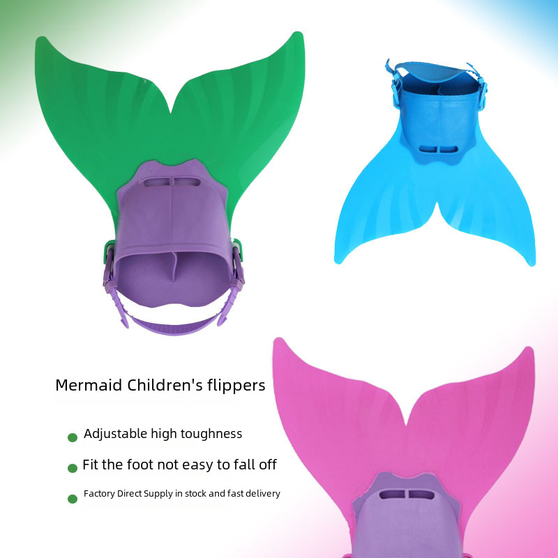 Mermaid flippers children's frog shoes comfortable flippers swimming training professional snorkeling equipment adjustable factory direct supply