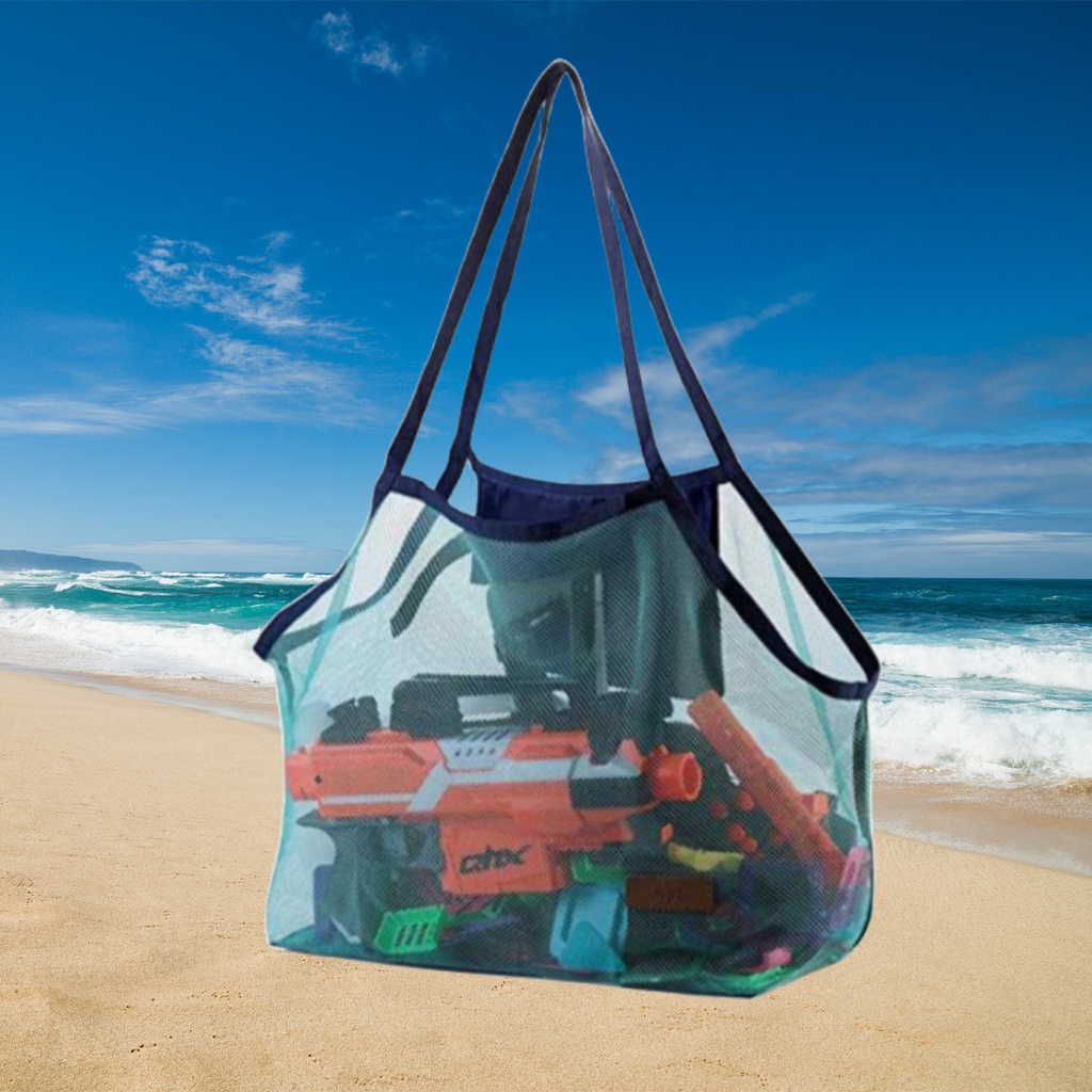Beach Toy Quick Storage Bag Sand Digging Tool Sundries Storage Bag Seaside Shell Bag Draining Mesh Bag