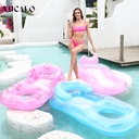 Yucalo summer environmental protection PVC inflatable floating row water swimming pool mesh floating bed inflatable recliner