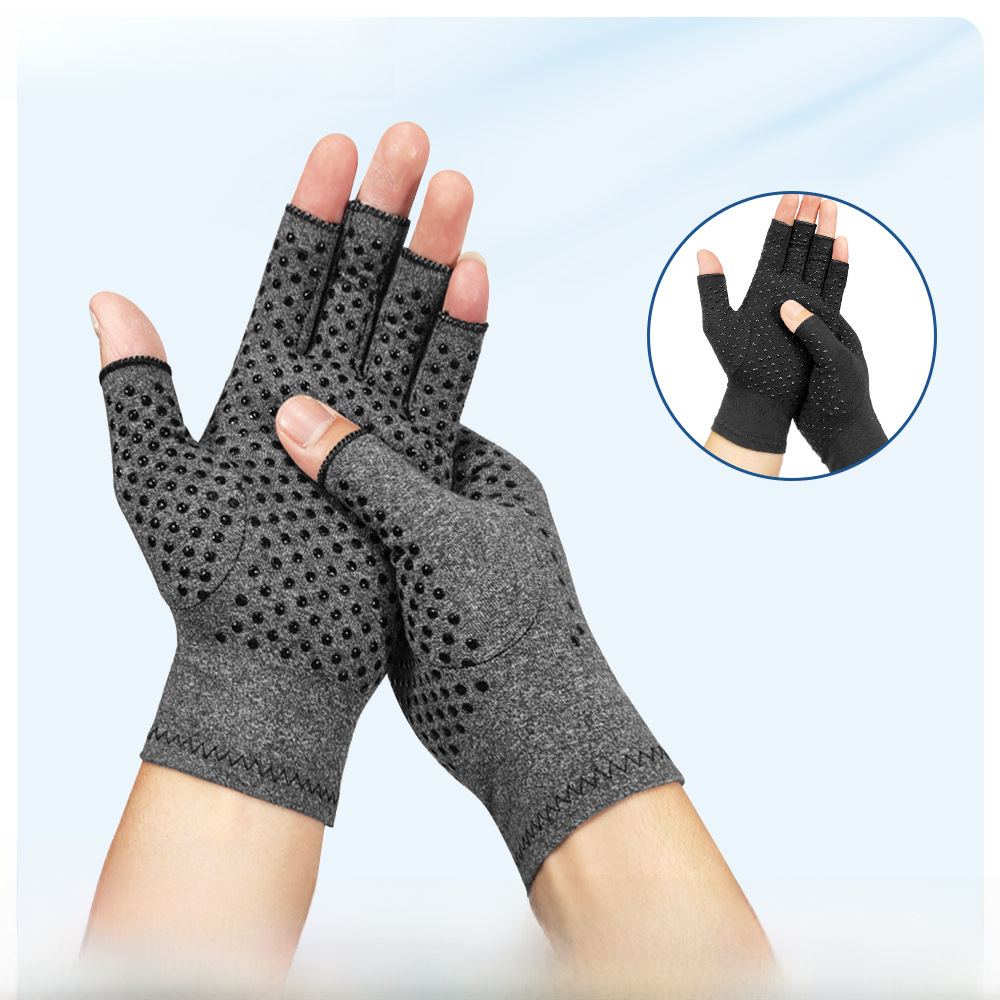 Indoor Health Care pressure dispensing gloves sports fitness men and women half finger care heather gray gloves