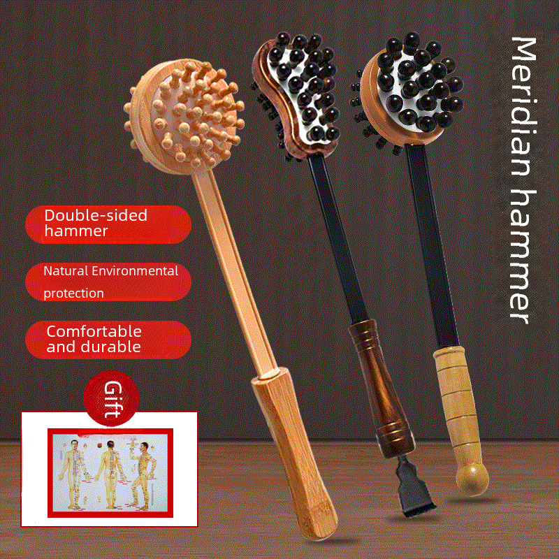 Massage Hammer Meridian Beat Massage Stick Back Beat Bamboo Health Wooden Back Beat Shoulder and Neck Body Massager