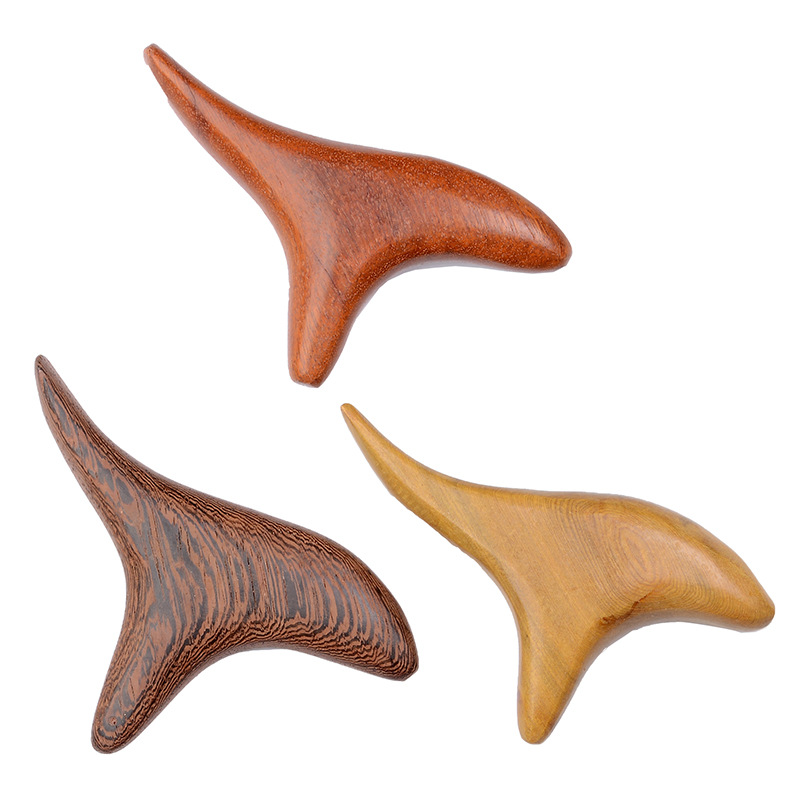 Triangular Sparrow massager multi-functional spot stick Rosewood trigeminal foot acupoint press compaction wooden foot therapy cone