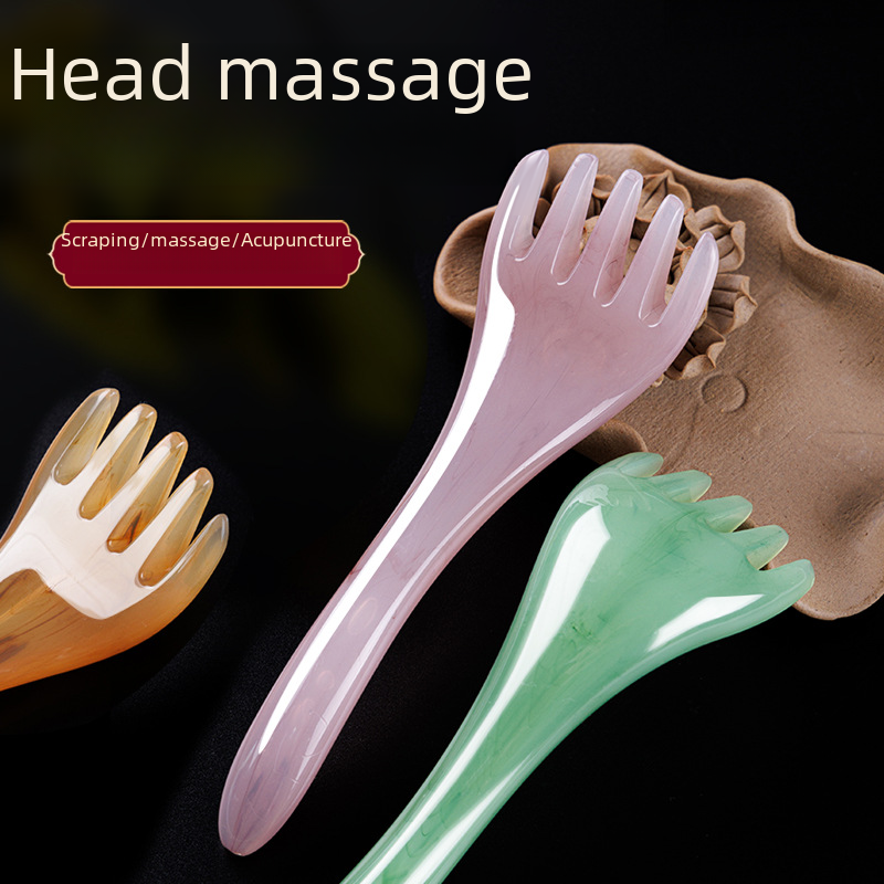 Head Massager Five-Claw Head Therapy Comb Massage Claw Massage Meridian Comb Resin Point Point Scratch Scalp Head Pressing Artifact