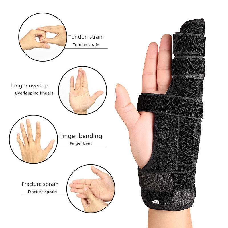 Spot tail finger anti-sprain fixing bracket aluminum plate single and double finger support splint sweat-absorbent breathable protector