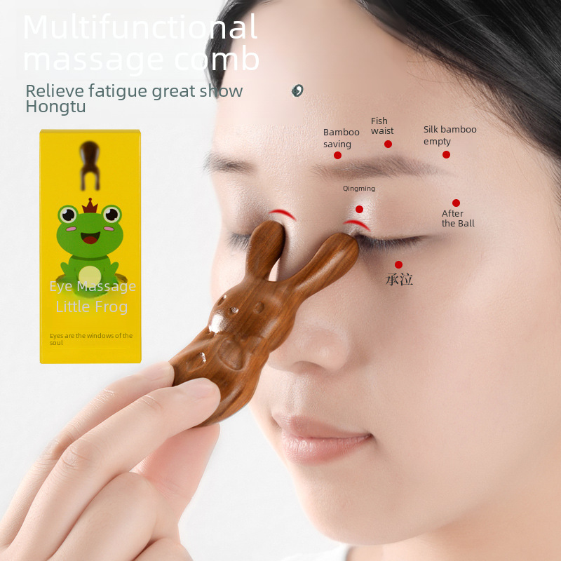 sandalwood frog massager Shaver wooden nose eye massager nose ear muscle Rod nose