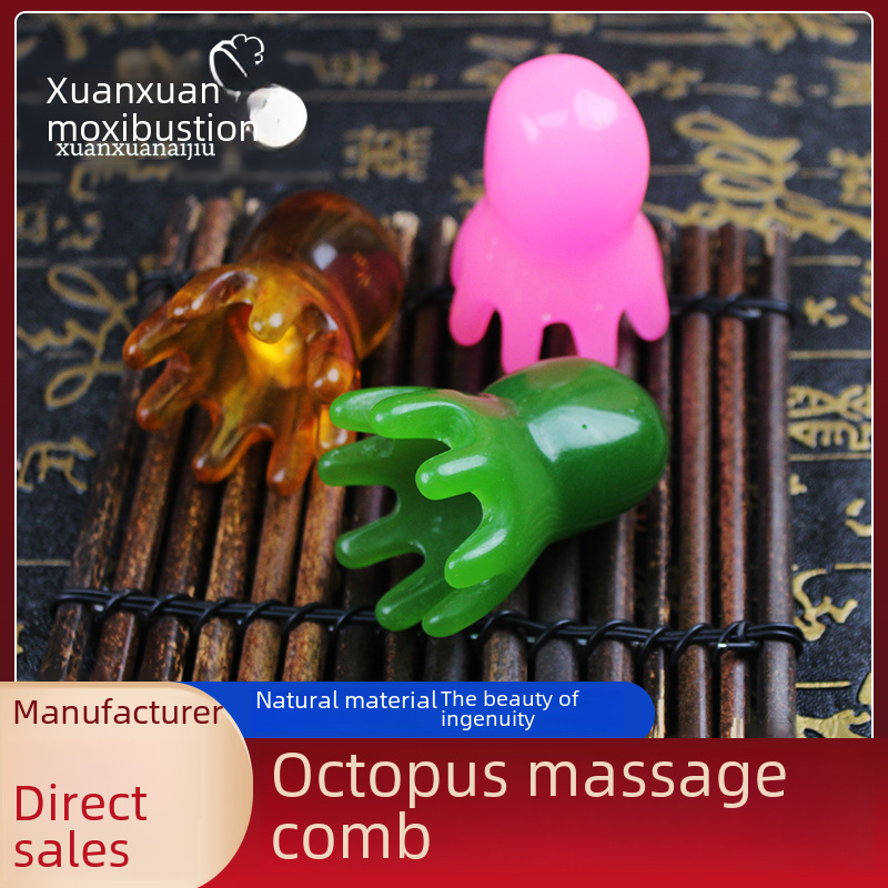 Resin octopus comb massage comb head dredge scalp meridian comb massage factory generation hair