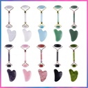 Hot Pink Crystal Jade Roller Massage Set Eye Face Heart-shaped Double-head Roller Beauty Massage Stick