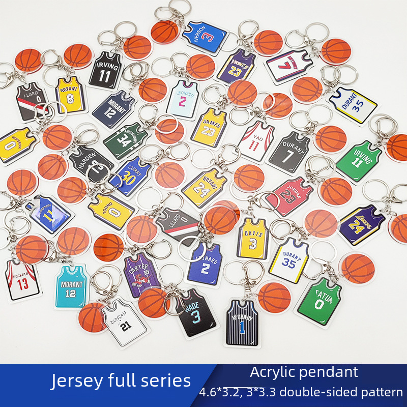 NBA ball basketball team acrylic jersey key chain pendant fans small gift souvenirs