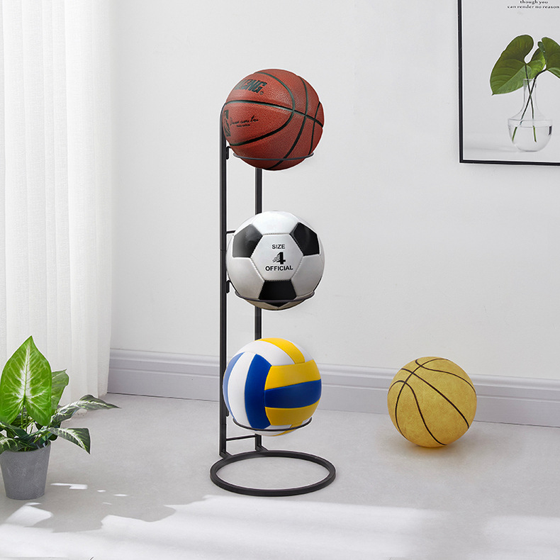 家用篮球整理架 室内儿童足球排球收纳架 铁艺球类摆放展示架子