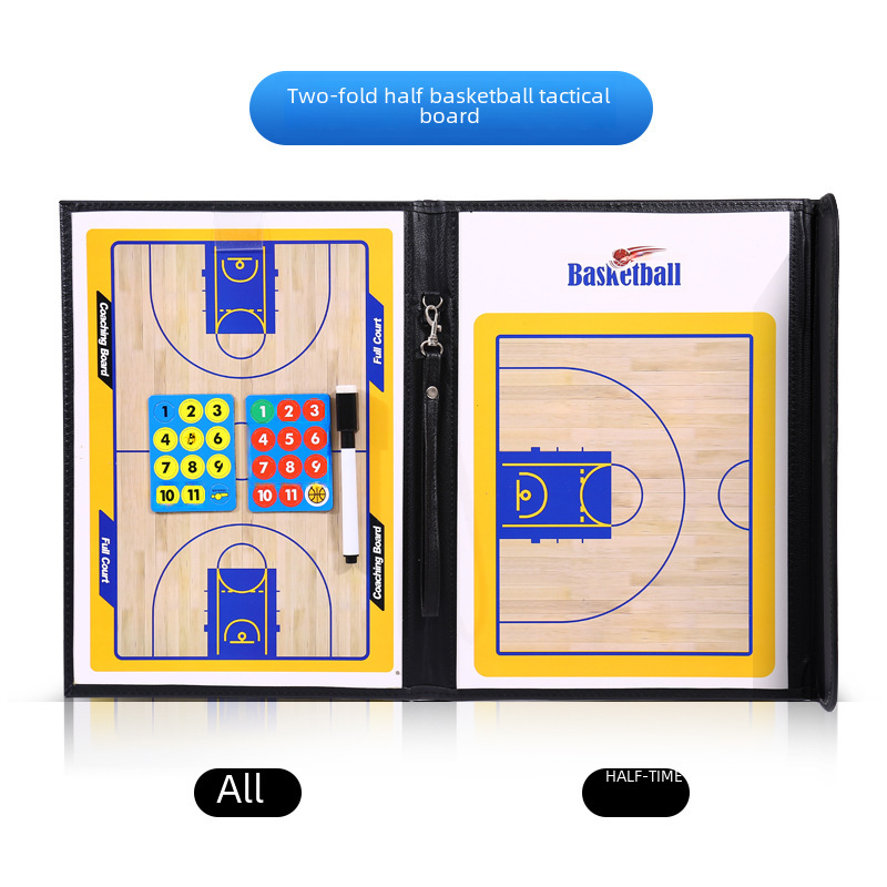 Basketball tactical board football tactical board folding coach this leather teaching board magnetic with pen manufacturers