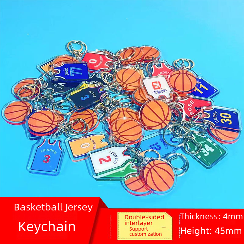 nba Kobe Curry James Owen Basketball Jersey Keychain Student School Bag Car Accessories Pendant Gift