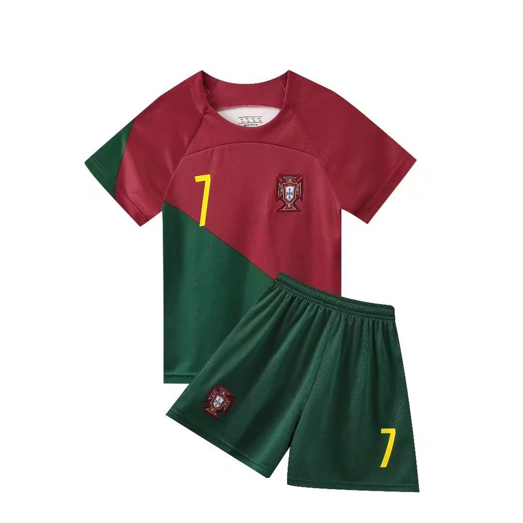 22-23 Portugal Home No.7 Ronaldo National Team Football Uniform Set Men's Uniform Jersey Children's Clothing 14-2XL