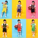 Kindergarten Short-sleeved Basketball Suit for Primary School Students Quick-drying Children's Basketball Suit Fake Two-piece Jersey