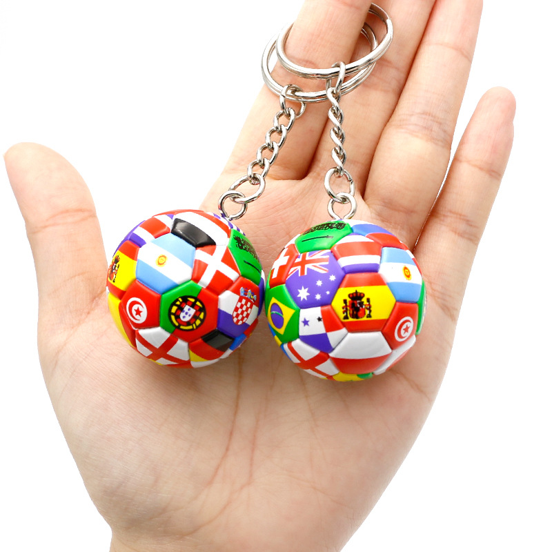 Football key chain flag football pendant European Cup Ronaldo Messi fans souvenir small gift