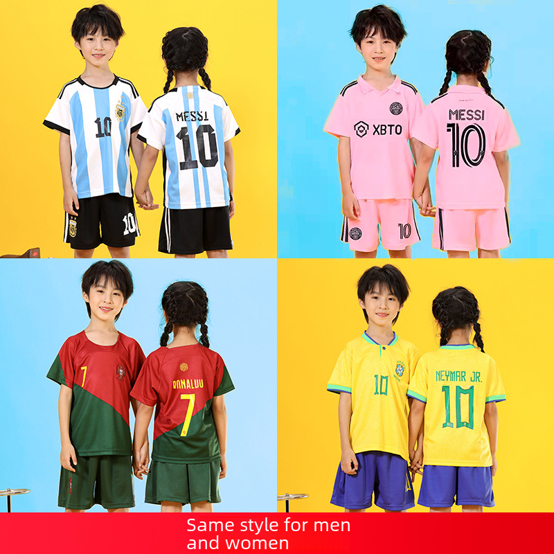 Football Clothing Set Children's Baby Children's Clothing Jersey Male and Female Primary School Students Football Training Class Team Clothing Kindergarten
