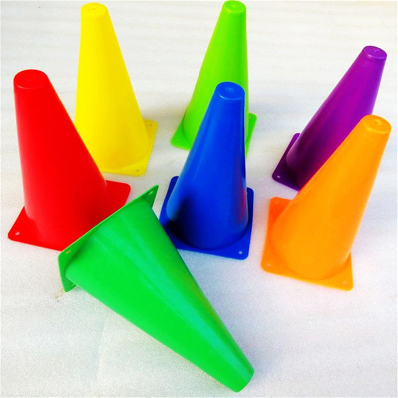 For 23cm logo barrel triangle cone marker 9in ice cream barrel barricade campus basketball football training Obstacle Cone