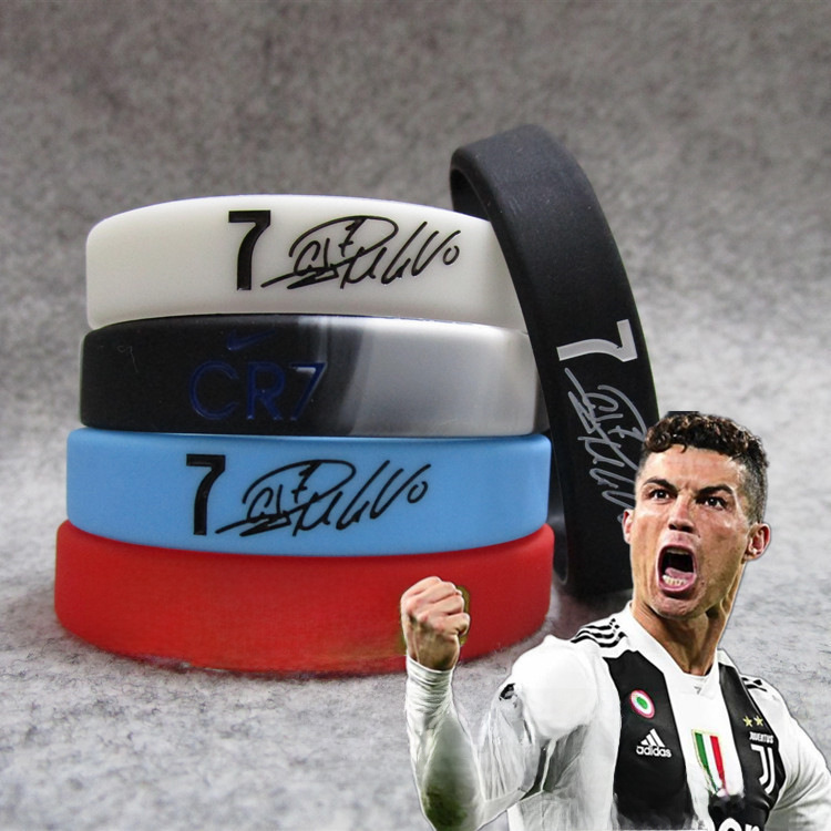 Juventus football C Ronaldo Real Madrid signature luminous sports bracelet silicone wristband fan accessories
