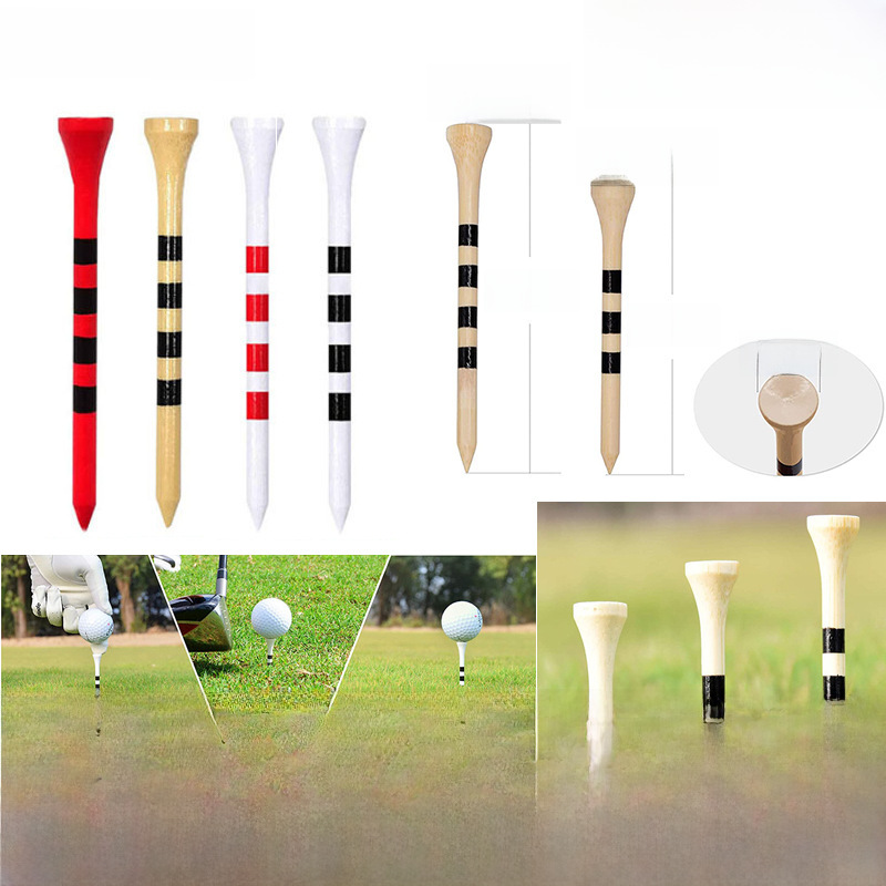 Golf Nails Color Striped Wood Nails Bamboo Nails Ball Bracket Stadium Accessories 70/83mm