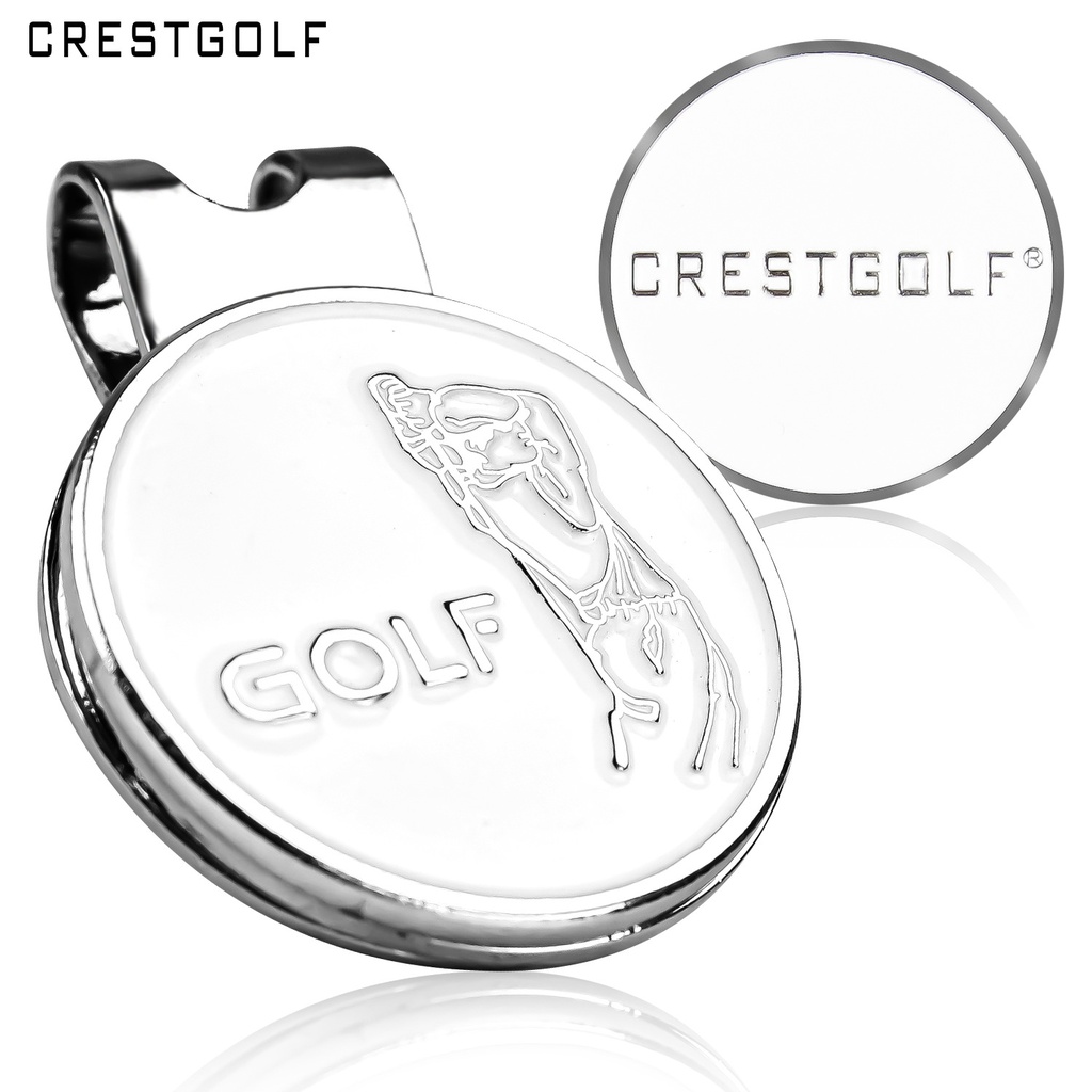 Golf Metal Cap Clip Golf Cap Clip Golf Mark Magnetic Cap Clip Silver Round Coin Metal Ball Label